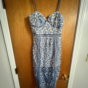 Light Blue/Nude Lace Dress